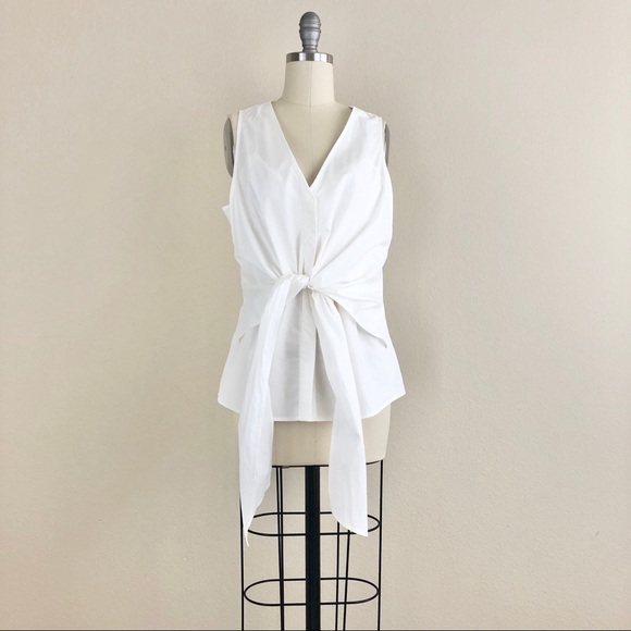 Derek Lam 10 Crosby Tops - Derek Lam 10 Crosby Tie Waist Button Front Blouse
